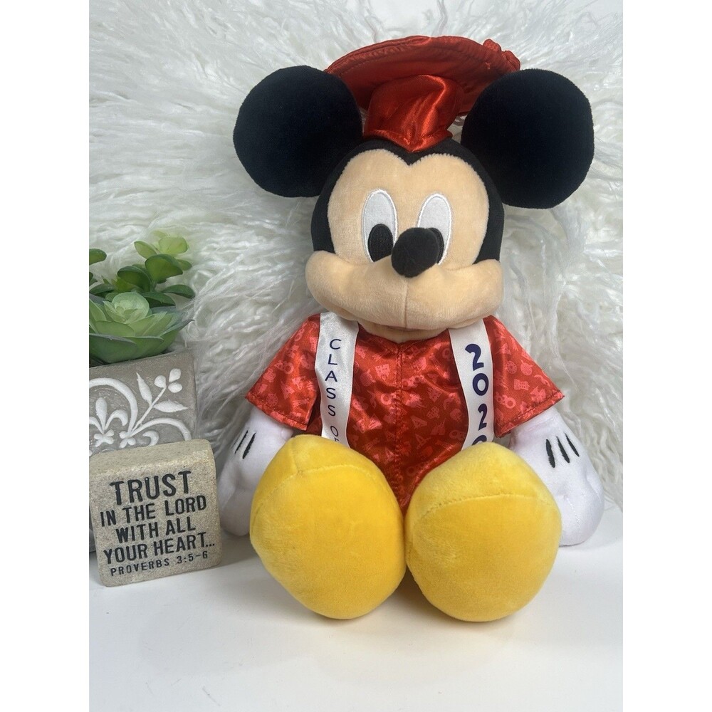 Disney Minnie Mouse Class of 2020 Graduation Plush Red Cap Gown Diploma Tassel